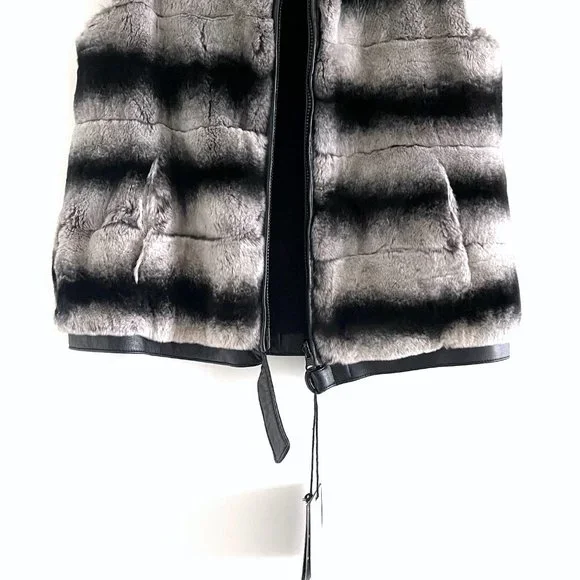 Adrienne Landau Luxurious Rabbit Fur and Cashmere Reversible Vest - Picture 12 of 13